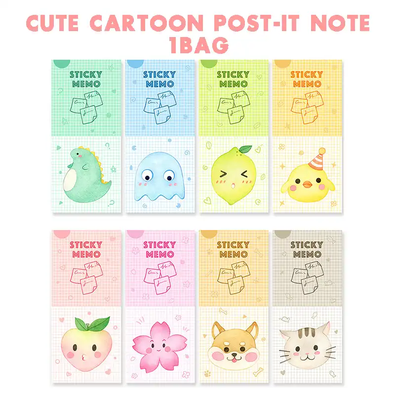 かわいい漫画ポストイットに注意 1バッグ 30枚クリエイティブ伝言メモ付箋 漫画付箋オフィス学校自己粘着 Aliexpress
