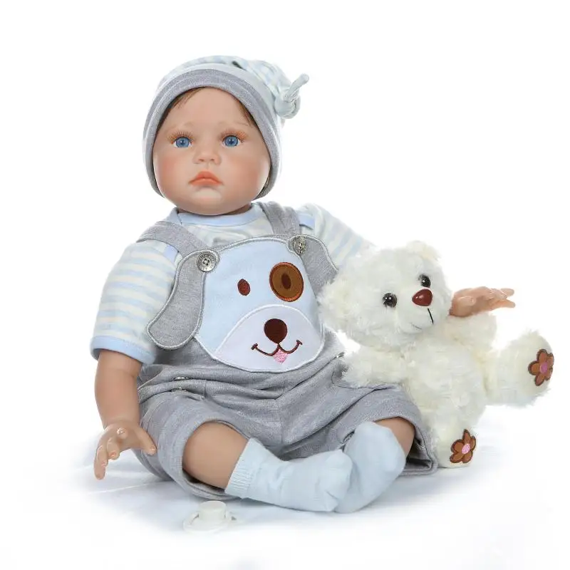 

New simulation baby reborn cute newborn twins silicone babies dolls toys 22inch children's day gift play house toys doll l.o.l