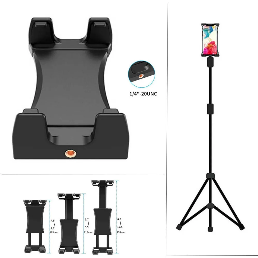 2-в-1 Штатив Универсальный Регулируемый сотовый телефон монопод держатель зажим-переходник для велосипеда стойка для планшетного компьютера черный