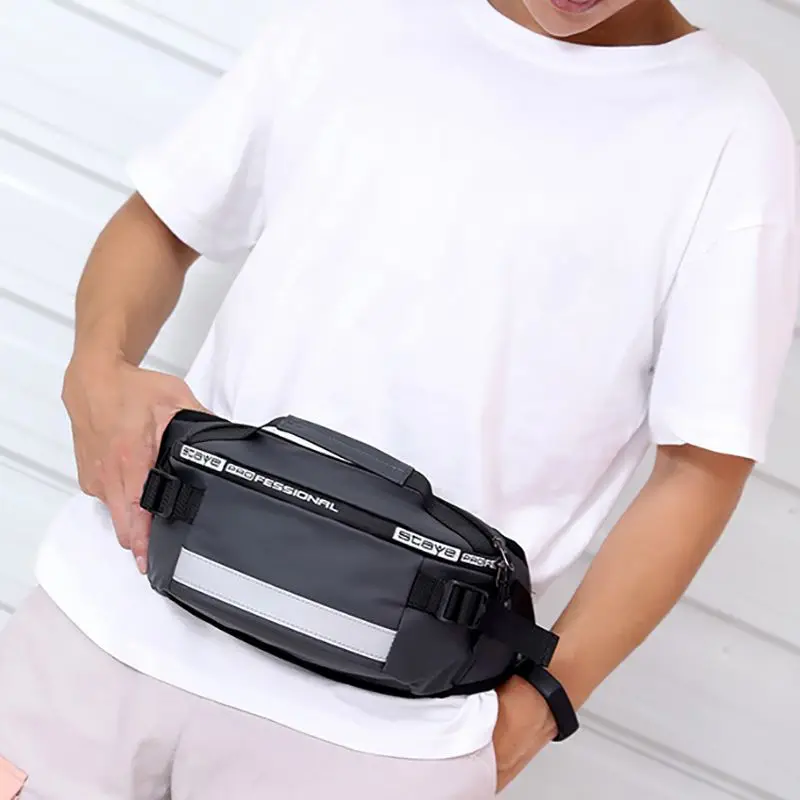 Waterproof Durable Nylon Men Chest Bag Belt Bag Practical Travel Hiking Cross Body Messenger Hip Pop Style Shoulder Backpack