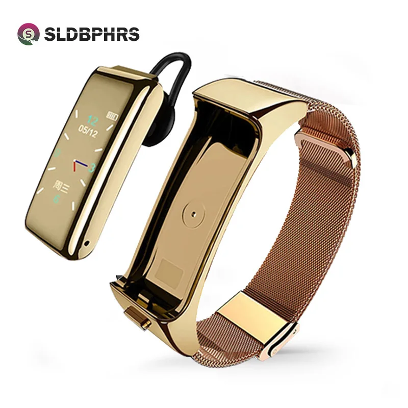 SLDBPHRS B6 Men's and women's bluetooth headset color screen smart bracelet sports multi-function call two-in-one smart watch