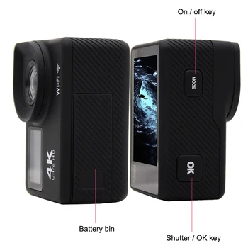 

Camera 4K WiFi Ultra HD Sports Cam Waterproof Diving Camcorder with Remote Control LHB99