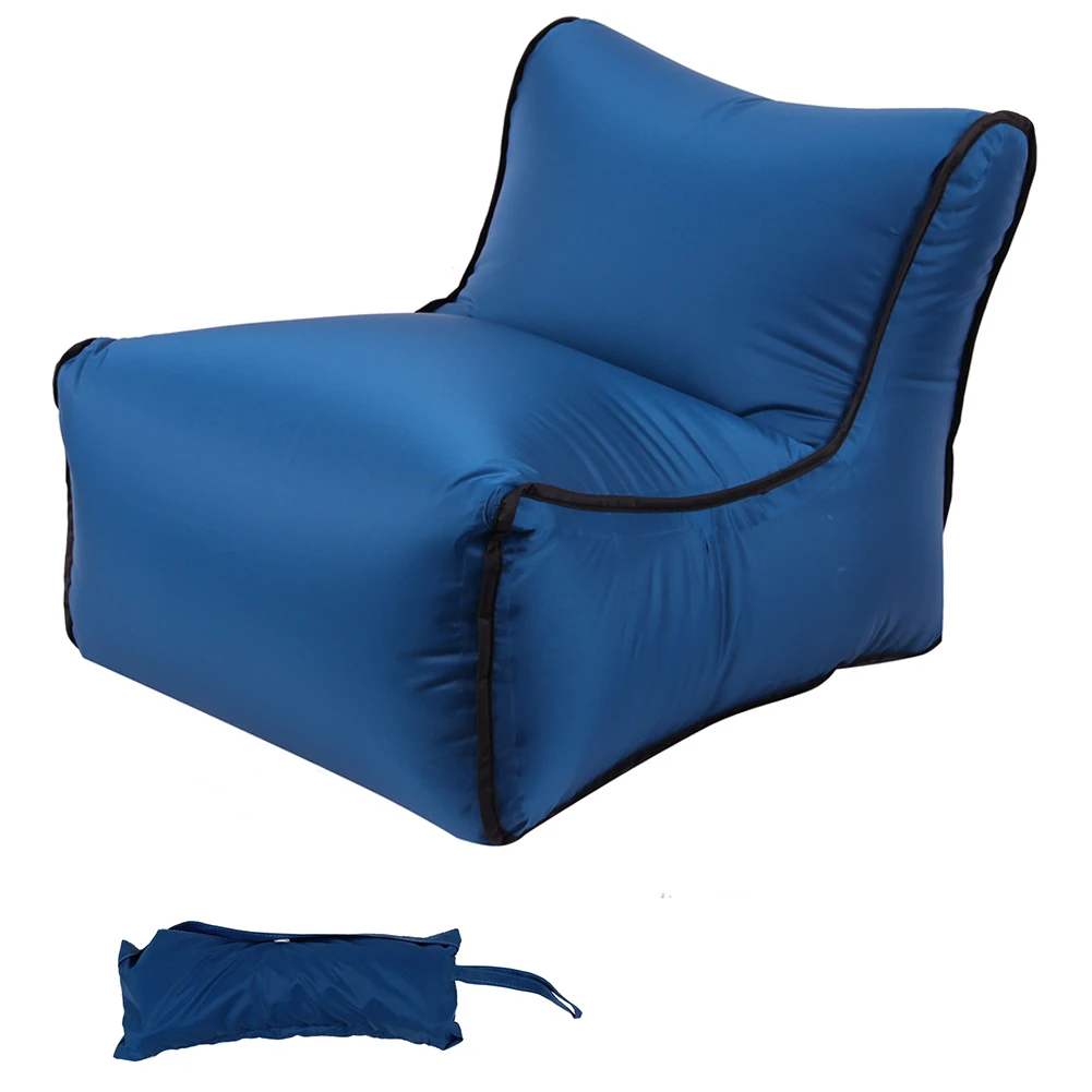 Быстрый путешествия портативный спальный Открытый Кемпинг Ленивый мешок складной водонепроницаемый переносной стул пляжный надувной диван - Цвет: Тёмно-синий