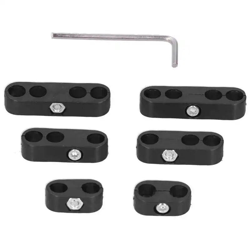 Séparateurs De Fils De Bougie D’allumage - Lot Avec 2, 3, 4 Trous - Pour Fils 7mm Et 8mm - Plastique Noir - Inclut Clé - 9
