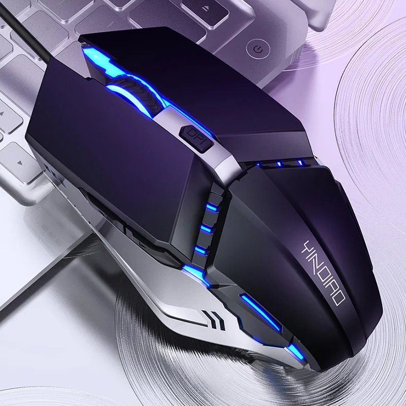 

3200dpi Wired Chicken Eating Mechanical Mouse USB Game Office Silent Mute Mouse Computer Peripherals For PC Games