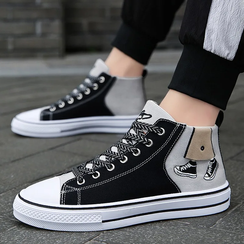 

2019 New Style Autumn High-top Board Shoe Men Canvas Leisure Cloth Shoes Trendy Shoes High State Korean-style Trend Versatile ME