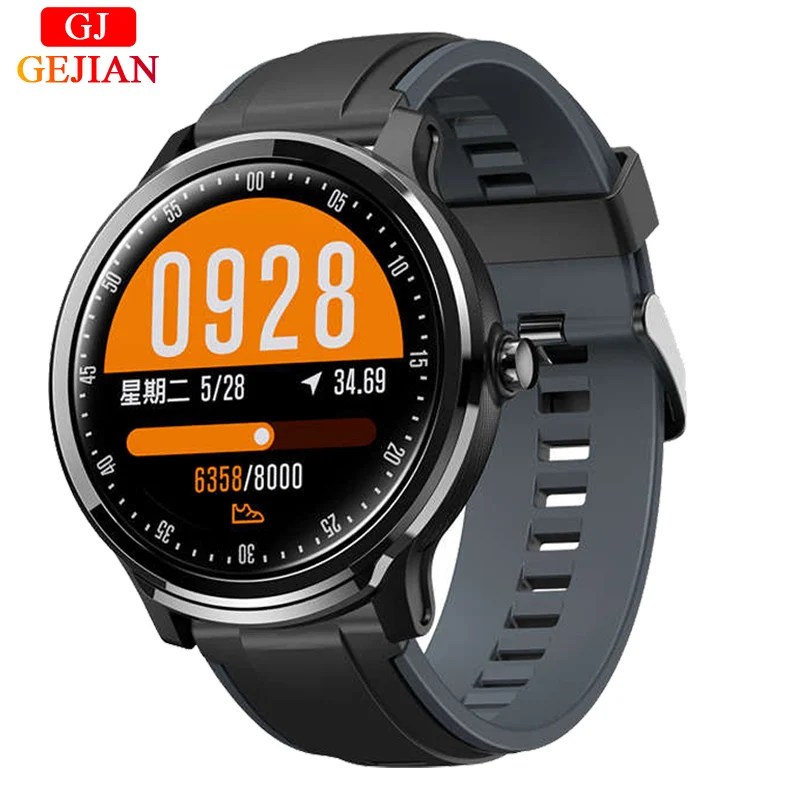 

GEJIAN Smart watch IP68 Waterproof 1.3 inch Full touch round screen Blood Oxygen Men Sport Smartwatch For Android IOS