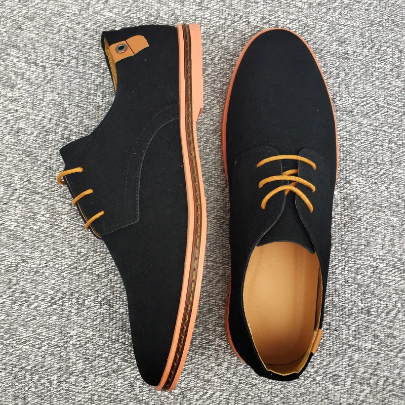 2020 Primavera de cuero de gamuza de los hombres Zapatos informales Oxford zapatillas de deporte clásicas de calzado cómodo vestido zapatos de gran tamaño zapatos planos