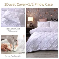 Luxury Bedding Set Pinch Pleat White Duvet Cover With Pillowcase Grey Double Bed Cover Set NO SHEET Queen King 2/3pcs Home 5
