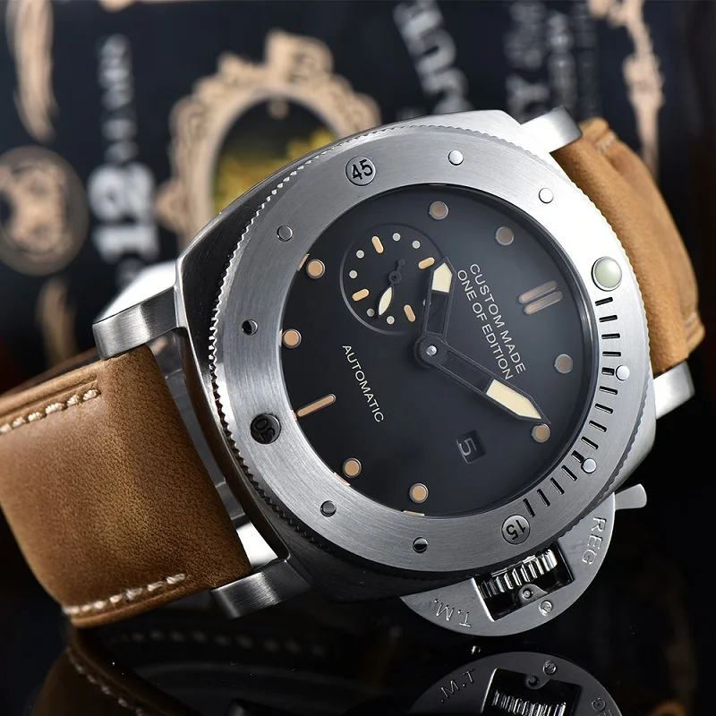

Luxury Automatic Mechanical Men's Watch47mm PVD Case Waterproof Leisure Fashion Super Luminous Watch Men