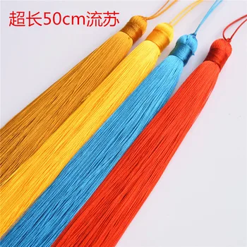 

Decorations Lengthened Large Red Chinese Knot Tassel 50CM Hand-making Solid CoreTassel Bookmark Clothes DIY Jewelry Making LS450