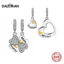 Даларана 925 пробы серебряная пара мать& Подвеска для дочери браслеты с подвесками, кулоны а-ля Pandora, браслет, сделай сам, ювелирное изделие подарок на день матери