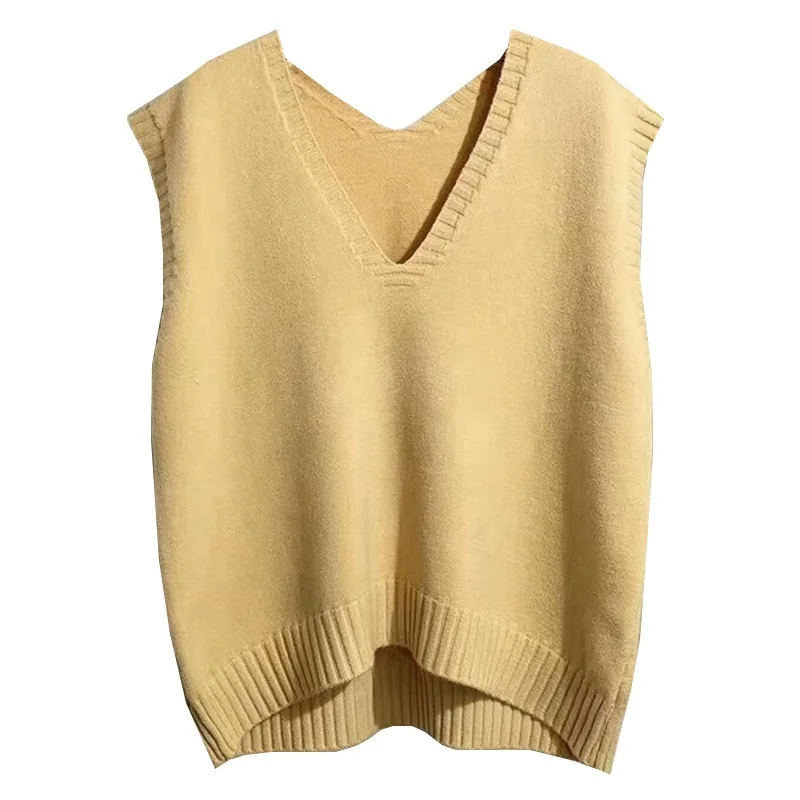 New Spring Autumn Sweater Vest Women V-Neck Knitted Vest Female Casual Tank Tops Sleeveless Female Hot Sale AA5225