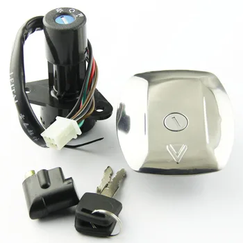 

Motorcycle Ignition Switch Fuel Gas Tank Cap Cover Seat Lock Key Set Kit For Suzuki GS125 6 line 1982-2000