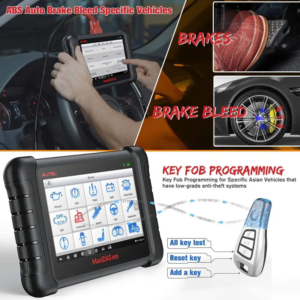 Autel OBD2 сканер автомобильный диагностический инструмент maxnas DS808K ключевой