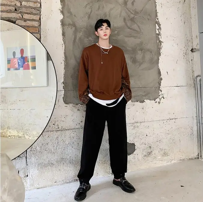 M-XL! бренд; Модная одежда с леопардовым принтом и капюшоном; Корейская версия свободного кроя
