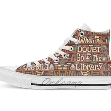 Go to the library дышащая Повседневная Высокая обувь на шнуровке холщовая Обувь Кеды Прямая