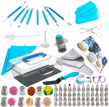 

Amazon Hot Sales 97 Pieces Decorating Nozzle Set Cake Baking Tool Kit Set Decorating Pouch Decorating Nail