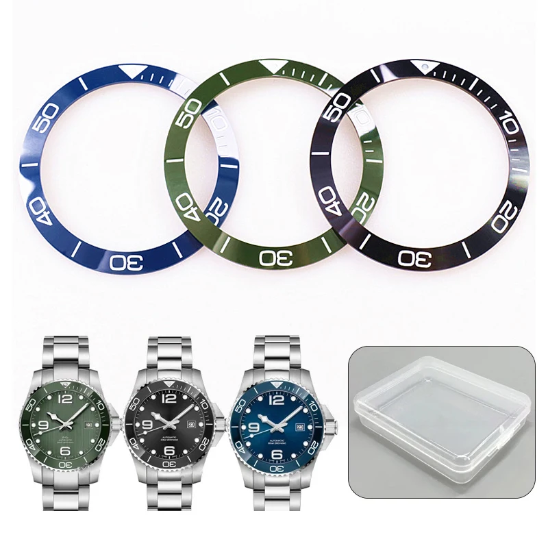 38.7Mm Lunetta In Ceramica Inserto Luminoso Quadrante 41Mm Per Longines Vittoria L3 Quadrante Nero Blu Verde Orologio Sostituire Gli Accessori