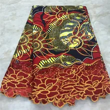 Высококачественная кружевная ткань восковой шнур кружевная ткань Африканская кружевная ткань восковой шнур кружева для женщин Свадебное платье WD091703