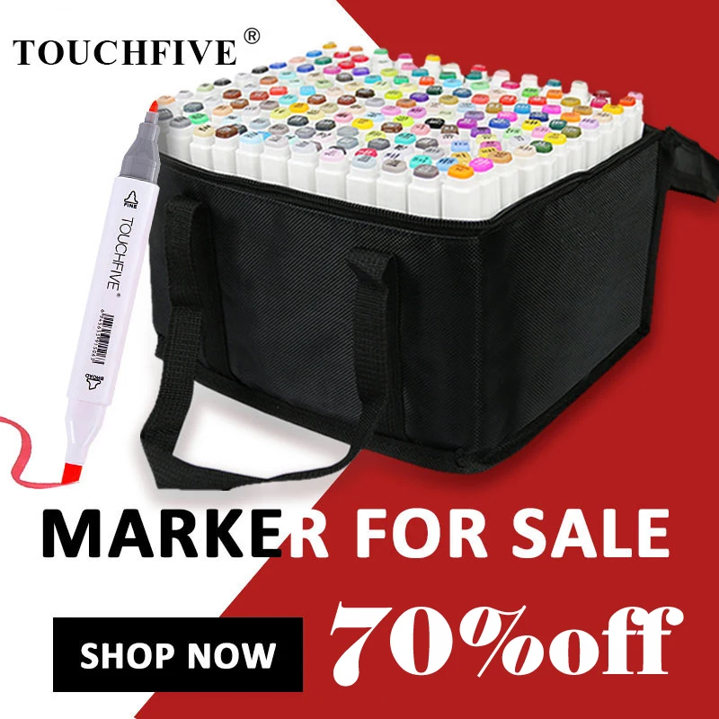 

TouchFIVE 168 Colors Single Art Markers Brush Pen Sketch Alcohol Based Markers Dual Head Manga Drawing Pens Art Supplies