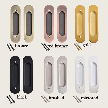 

2PCS Hidden Zinc Alloy Recessed Pull Sliding Door Handles Bedroom Cabinet handle furniture hardware