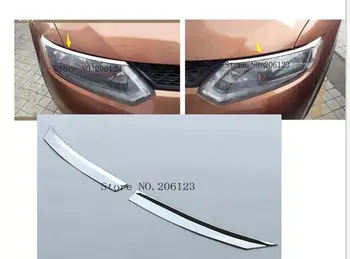 

for Nissan X-Trail T32 MK3 Chrome Front Headlight Eyebrow 2014 2015 2016 X Trail XTrail Accessories Car Sticker