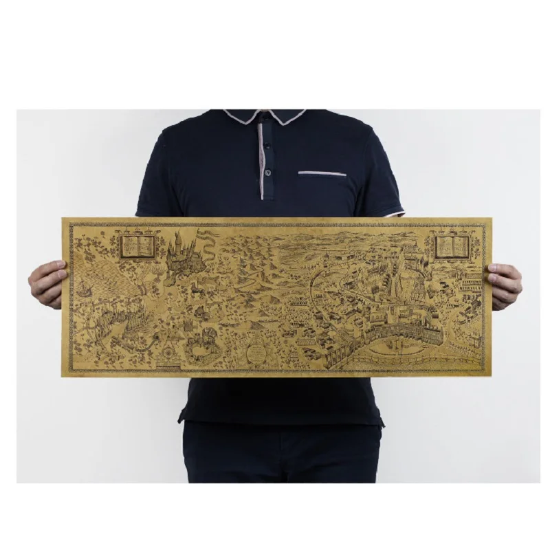 

1pc 72*26cm Harriom Treasure Map Cosplay Potter Toy Children Party Show Magic World Wall Decoration Toys Halloween