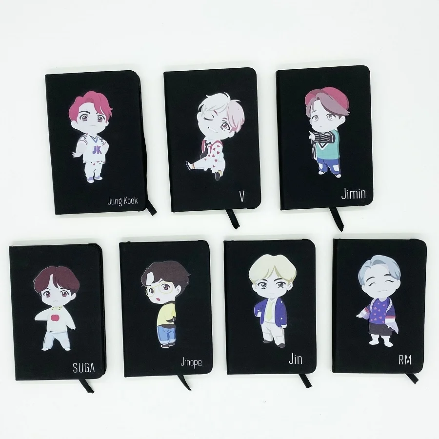 Блокнот Bangtan Boys V JUNGKOOK JIMIN с изображением героев мультфильмов наружный тот же