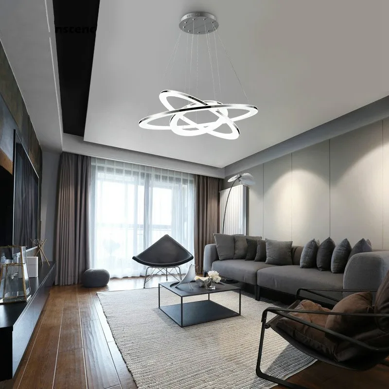 Dragonscence современный Лофт Люстра светодиодный круг кольцо LED подвесная люстра