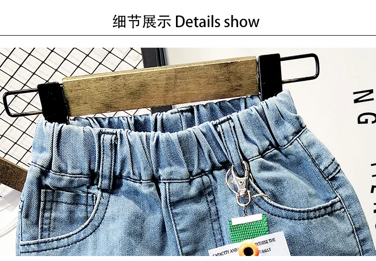 Boys' Jeans Middle Pants Summer New Style Children Casual with Holes Shorts Children Korean-style Loose-Fit Shorts
