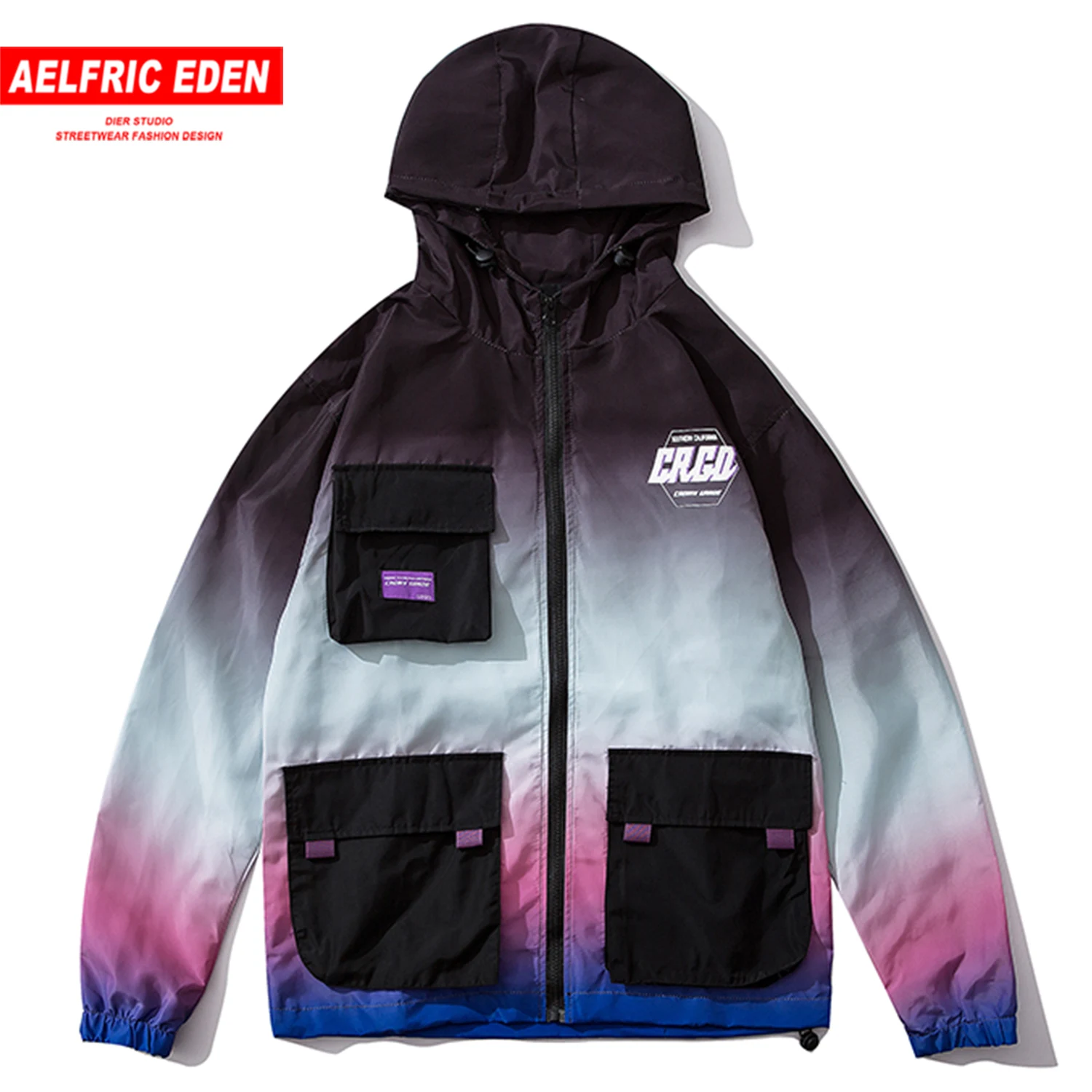 

Aelfric Eden Hip Hop Color Clock Multi Pockets Mens Jackets 2019 Harajuku Patchwork Fashion Streetwear Casual Cotton Male Coats