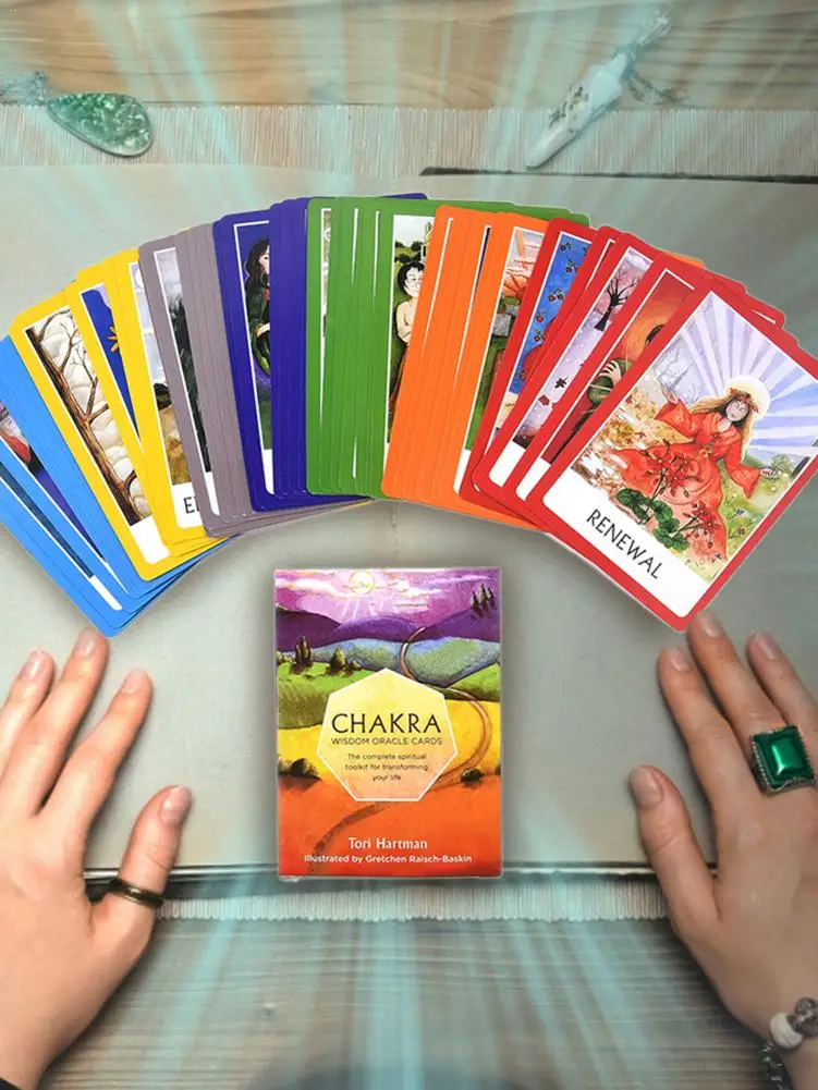 Cute Chakra Tarot Card English Oracle Cards Deck Set Tarot Cards Guidance Divination Fate Board Game Card Game For Women