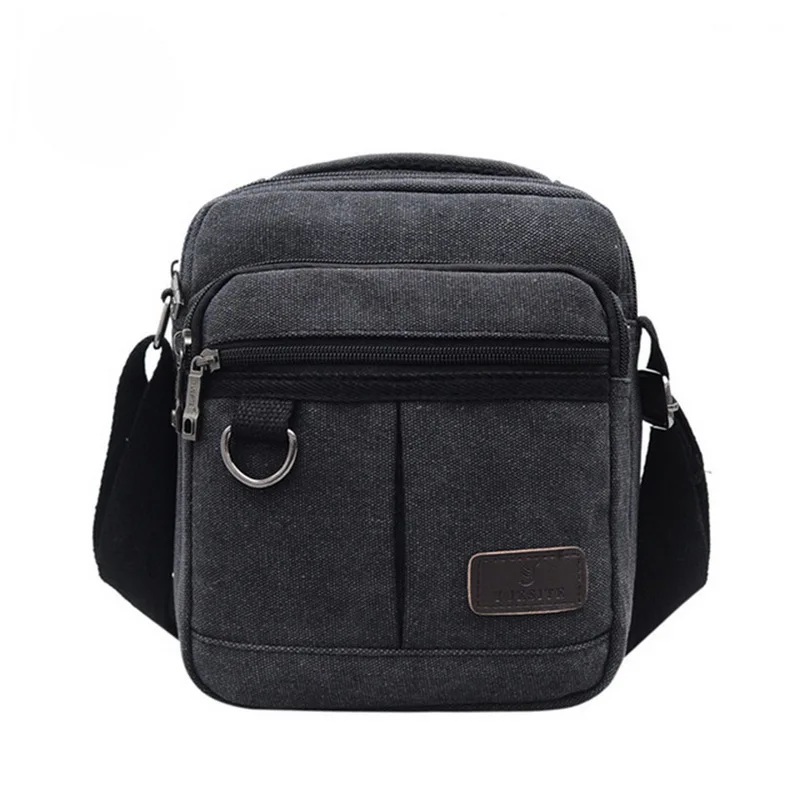 Black Small Heflashor однотонные мужские маленькие сумки через плечо для мужчин, дорожные мужские сумки через плечо, холщовые мужские сумки-мессенджеры, большая ВМЕСТИТЕЛЬНОСТЬ - Цвет: Black Small