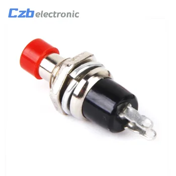 

5PCS PBS-110 Red Lockless ON/OFF Push button Switch Press the reset switch ST