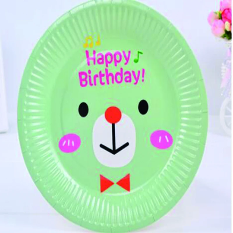 Утолщенная бумажная тарелка на день рождения, одноразовая тарелка для торта, детские бумажные тарелки на день рождения, вечерние принадлежности