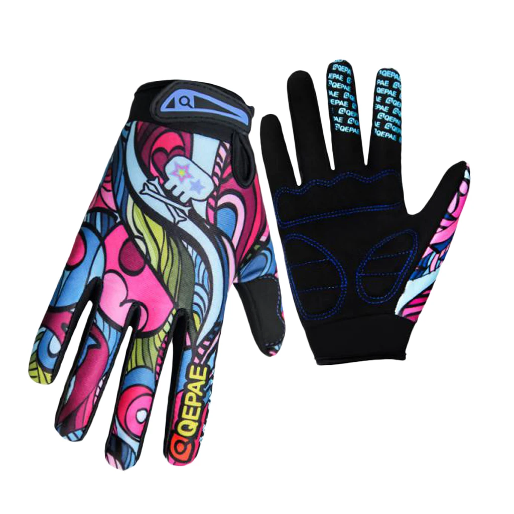 1 Pair Full Finger Gloves 3mm High Elastic SBR Mat Cycling Gloves Gel Pad Gloves Sportswear Riding Mitts for Cycling Skating