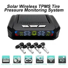 VODOOL автомобильный TPMS AN-06A Солнечный ЖК-дисплей автомобильная система контроля давления в шинах датчик температуры шин с 4 датчиками давления в шинах