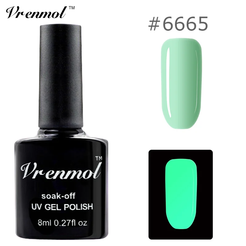 Vrenmol 1 шт светится в темноте гель лак УФ-гель для ногтей Esmalte для ногтей флуоресцентный светящийся разноцветный неоновый гель лак - Цвет: 6665