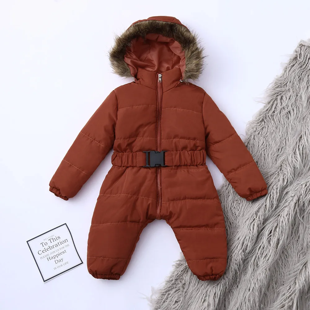 Зимнее Детское пальто с капюшоном комбинезон-жакет с капюшоном для маленьких мальчиков и девочек теплое плотное пальто зимняя куртка для улицы