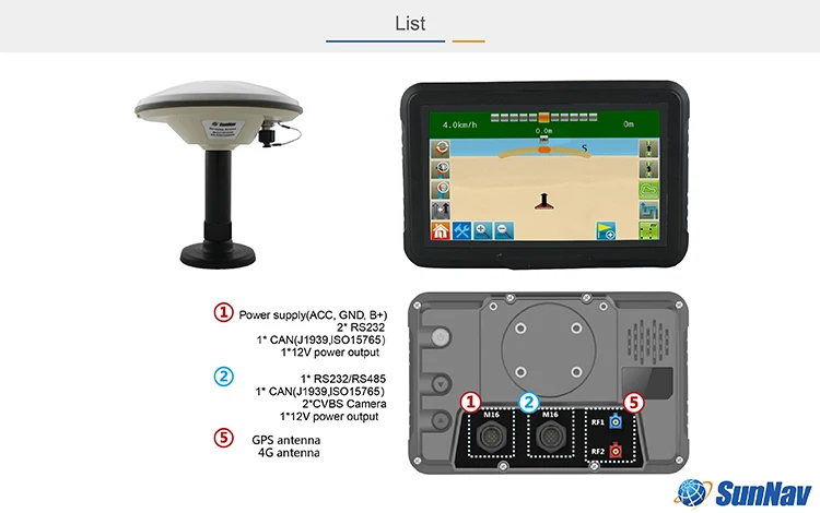 Tractor GPS auto guidance system SunNav AG100 High precision Agriculture Tractor GPS guidance System GPS & Guidance Equipment