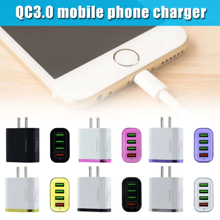 QC 3,0 4 порта USB зарядное устройство настенный адаптер зарядка мобильного телефона для универсальных телефонов GY88