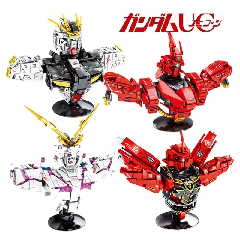 Конструктор идей Gundam Bust UC Bricks набор роботов модели Единорог SAZABI Sinanju Technic