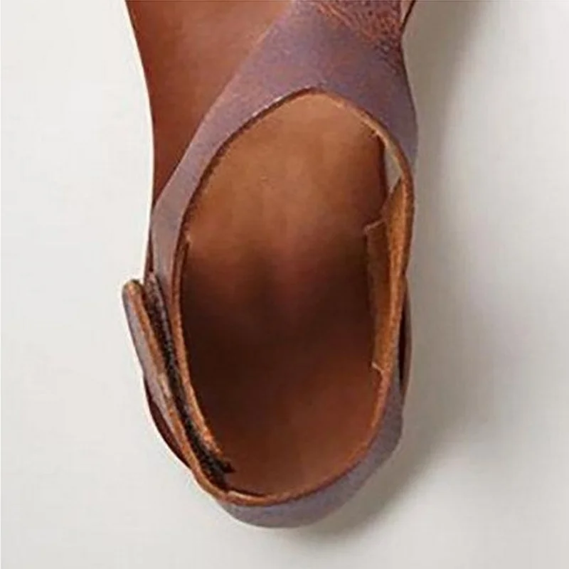 2020 New Fashion Women Leather Sandals Roman Summer Sandals Ancient Greek Womens Leather Natural Color Ladies Leather Sandals (2)