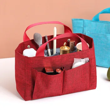 

Women Portable Cosmetic Bag Multifunction Make up Organizer Insert Bag Travel Pouch Functional Makeup Bag Female Cosmetic Case