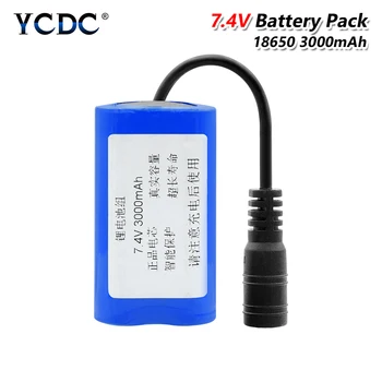 

NEW 7.4V 3000mAh Rechargeable Lithium 18650 Battery Set (1pcs Li Ion Cell + DC Female Plug Connector) For CCTV Security Devices