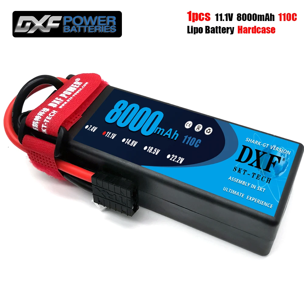 DXF 3S 11 1 V 8000mah 110C MAX 220C Lipo аккумулятор жесткий чехол 1/10 1/8 весы для TRXXX Slash 4x4 RC