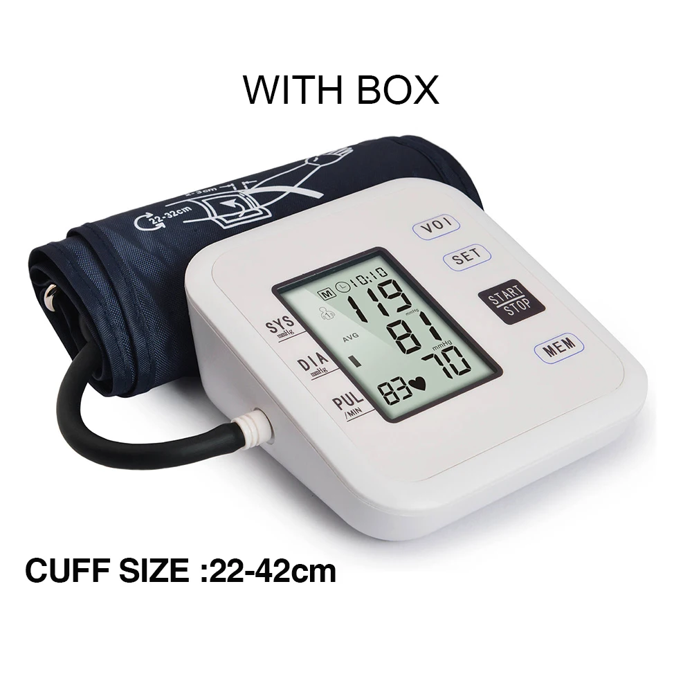 Монитор артериального давления на руку тонометр Медицинское оборудование цифровой аппарат для измерения давления монитор здоровья с манжетой - Цвет: 42cm white box