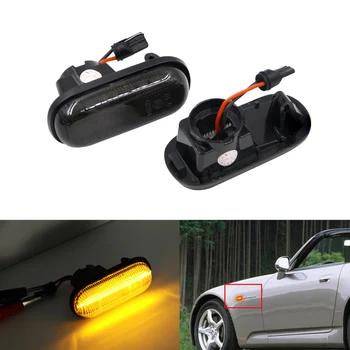 

2pcs/lot Smoked Lens For Honda S2000 Civic CRX Prelude CRX FIT Front LED Side Marker Lamp Light Amber