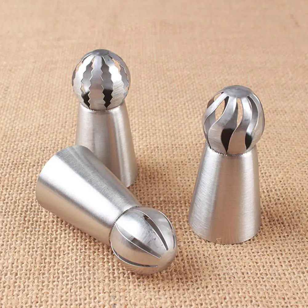 

3pcs/set Stainless Steel Kitchen Baking Pastry Tool Decorating Mold Russian Piping Tips Nozzles Cake Lace Tool Icing Pastry S3N4